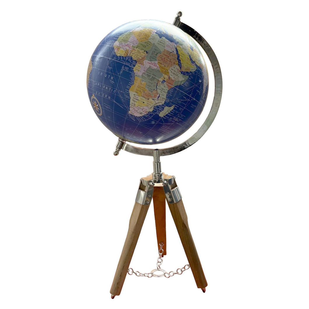 20cm Globe with stand on a tripod