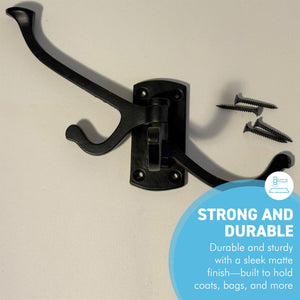 Four-way Folding Coat Hook | Antique Brass Swivel Hook | | Wall mounted for bathroom, kitchen, bedroom | Captains hook | independently swiveling arms | Versatile and elegant