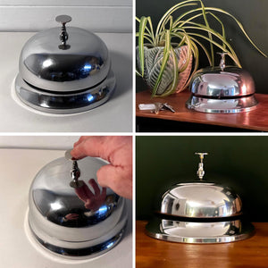 Reception Desk Bell Stainless Steel, Classic Silver Design, Loud & Clear Ringing for Hotels, Offices, Restaurants, and Front Desks