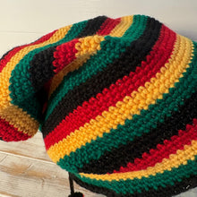 Load image into Gallery viewer, Baggy Rastafarian Rasta slouchy beanie hat
