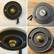 Load image into Gallery viewer, Industrial Style Cast Iron Door Bell Push – Antique Style 80mm Front Door Hardware
