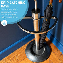Load image into Gallery viewer, The 1930s-Style Umbrella Stand – Distressed Chrome with a Black Base

