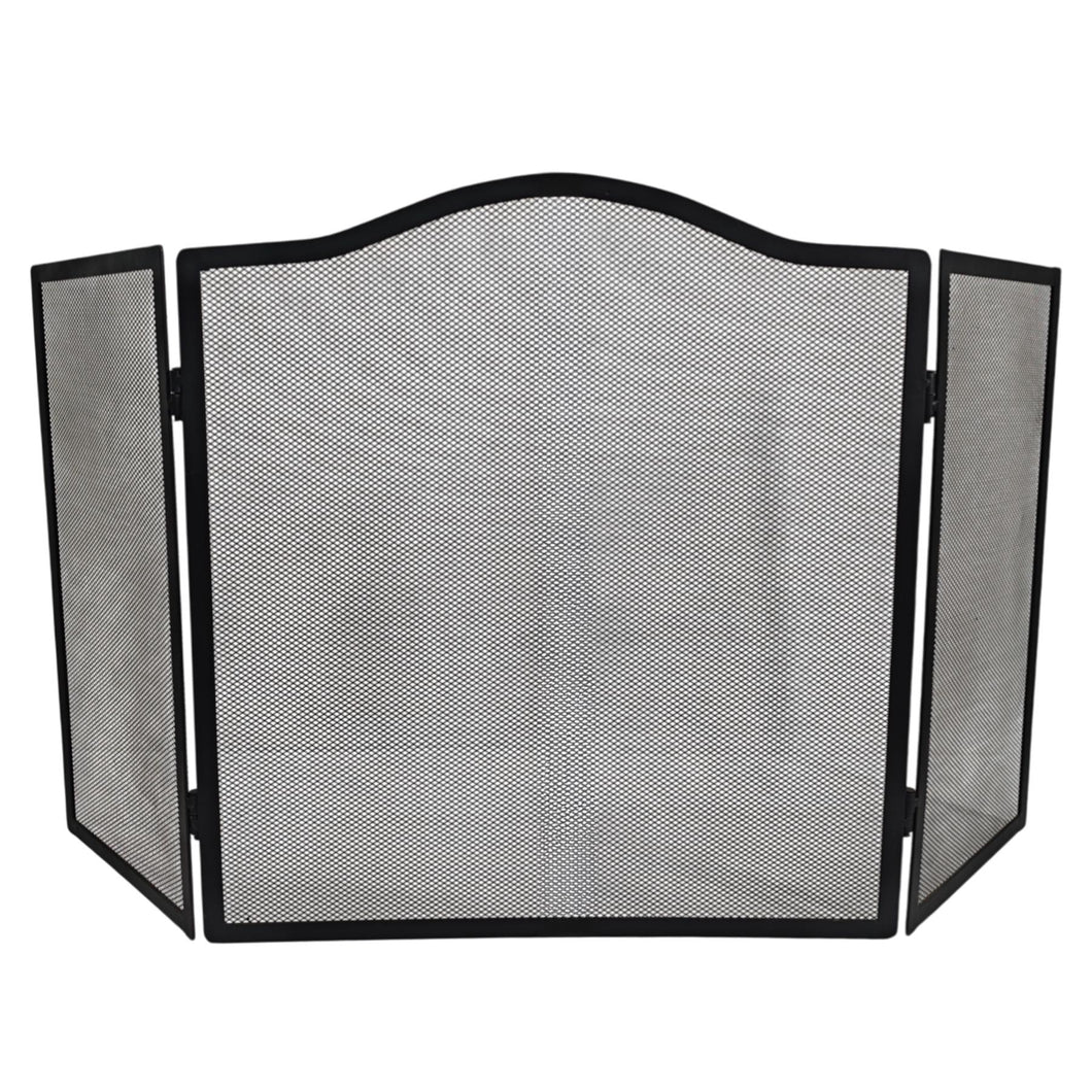 𝗖𝗔𝗦𝗧 𝗜𝗥𝗢𝗡 𝟯-𝗣𝗔𝗡𝗘𝗟 𝗙𝗢𝗟𝗗𝗜𝗡𝗚 𝗠𝗘𝗦𝗛 𝗙𝗜𝗥𝗘 𝗚𝗨𝗔𝗥𝗗 𝟵𝟲𝘅𝟲𝟬.𝟱𝗰𝗺 | Durable | Rust-Resistant | Fireplace Screen for Open Fire | Fire Safety | Hearth Protection