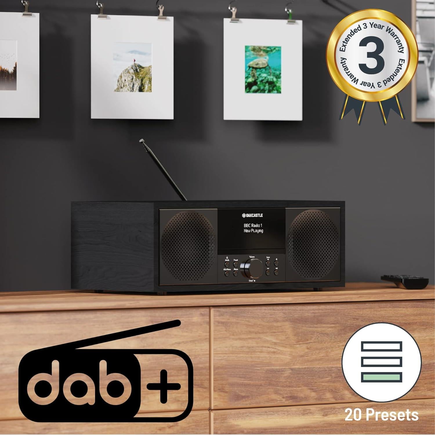 DAB500 CD Player, FM and DAB+ Digital Radio | Bluetooth, Mains Powered ...