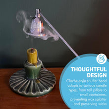 Load image into Gallery viewer, Stag Candle Extinguisher with long handle, avoids wax spill, Aluminium Candle Snuffer
