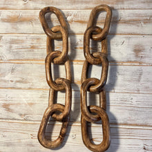 Load image into Gallery viewer, Set of Two Rustic Wooden 5-Link Chain Ornaments for Home Decor,  Ideal for Living Room, Shelf, and Coffee Table Decoration
