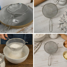 Load image into Gallery viewer, 20cm Stainless Steel Fine Mesh Kitchen Sieve | Rust Resistant Mesh Strainer for Flour, Baking, Tea, Coffee &amp; Rice | Reinforced Rim | Dishwasher Safe | Long Handle
