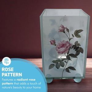 Elegant Rose Glass Votive Candle Holder – Decorative Accent for Warm Ambiance, Perfect for Home Decor, Gifts, or Special Occasions