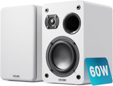 Load image into Gallery viewer, Refurbished Majority White 𝗕𝗢𝗢𝗞𝗦𝗛𝗘𝗟𝗙 𝗣𝗔𝗦𝗦𝗜𝗩𝗘 𝗦𝗣𝗘𝗔𝗞𝗘𝗥𝗦 |Hi-Fi Stereo Speakers Pair for Tuners Hi-Fi systems with build in amplifiers | Stereo 2.0, 60W RMS | Solid Build and Compact Size D70X Passive
