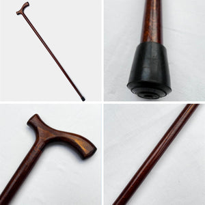 Varnished Beechwood Brown Classic Derby Walking Stick,  solid, lightweight wooden stick with rubber ferrule for stability and comfort