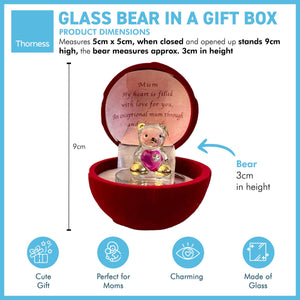 Glass bear in gift box for a special mum through and through