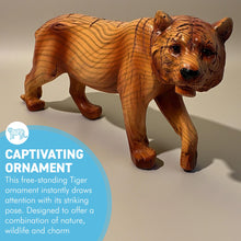 Load image into Gallery viewer, 𝗪𝗢𝗢𝗗𝗘𝗡 𝗘𝗙𝗙𝗘𝗖𝗧 𝗧𝗜𝗚𝗘𝗥 𝗢𝗥𝗡𝗔𝗠𝗘𝗡𝗧 | 𝟮𝟯𝗖𝗠 𝗫 𝟭𝟯𝗖𝗠 𝗫 𝟲𝗖𝗠 | Freestanding Home Decor | Tiger Gift | Animal Figure | Animal Gifting
