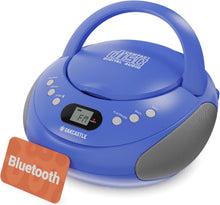 Load image into Gallery viewer, 𝗣𝗢𝗥𝗧𝗔𝗕𝗟𝗘 𝗕𝗟𝗨𝗘𝗧𝗢𝗢𝗧𝗛 𝗖𝗗 𝗕𝗢𝗢𝗠𝗕𝗢𝗫 with FM radio | CD, CD-R, CD-RW | 30 Presets | Easy Controls, LED Display, Headphone Jack | OAKCASTLE CD250 (Blue)
