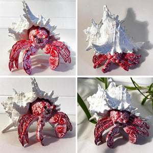 Hand-Painted Hermit Crab Resin Ornament – 19cm Nautical Decor & Unique Gift Idea