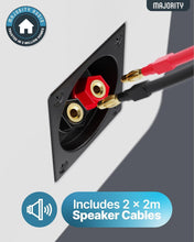 Load image into Gallery viewer, Refurbished Majority White D70X 𝗕𝗟𝗨𝗘𝗧𝗢𝗢𝗧𝗛 𝗕𝗢𝗢𝗞𝗦𝗛𝗘𝗟𝗙 𝗦𝗣𝗘𝗔𝗞𝗘𝗥𝗦 – Powered Stereo, USB Playback &amp; Charging, HDMI ARC, Optical, Phono, Aux, Turntable Compatible, Extra Bass
