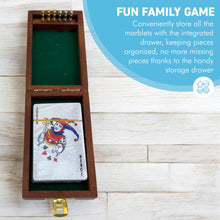 Load image into Gallery viewer, Folding Wooden Cribbage Board and Travel Set with Cards and Metal Scoring Pins – Compact, Portable Cribbage Game Box
