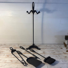 Load image into Gallery viewer, Five-piece metal black loop-handled Fireplace Companion
