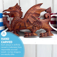 Load image into Gallery viewer, Walking Dragon Wooden Plaque, Wooden Mythical Flying Dragon Ornament
