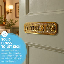Load image into Gallery viewer, The Polished Brass Toilet Sign – A Solid Cast Brass Door Plaque
