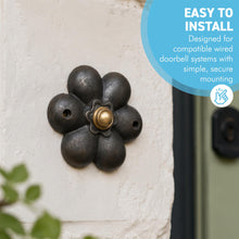Load image into Gallery viewer, Victorian Flower Cast Iron Door Bell Push – Antique Style Traditional 90mm Entrance Hardware
