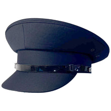 Load image into Gallery viewer, Navy Blue Chauffeur&#39;s Cap,  Classic Round-Domed Hat, High-Quality Polyester, PVC Band, Leatherette Sweatband, Size 59cm,  Ideal for Professional &amp; Elegant Look
