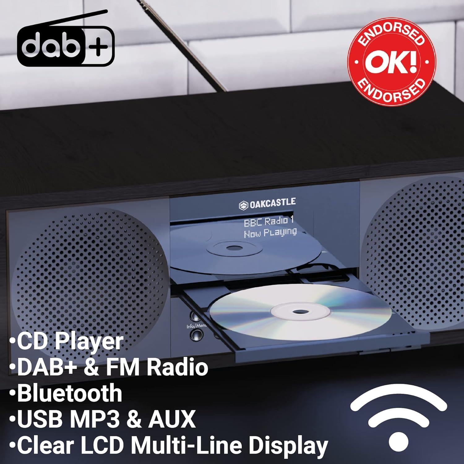 DAB500 CD Player, FM and DAB+ Digital Radio | Bluetooth, Mains Powered ...