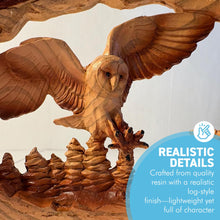 Load image into Gallery viewer, 𝗙𝗟𝗬𝗜𝗡𝗚 𝗢𝗪𝗟 𝗢𝗥𝗡𝗔𝗠𝗘𝗡𝗧 | Forest Animal Decor | Owl Gifts for Owl Lovers, Women, Men, Kids | Nature Wildlife Figurine | Birthday Gift | Woodland Decor
