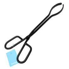 Load image into Gallery viewer, Black Heavy Duty Cast Iron Fire Place Log Tongs for Indoor Fire / Fire Pits Accessories / Tongs for Outdoor Stove / Long Logs Tweezers/ Firewood Tongs / Campfire Tongs
