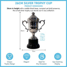 Load image into Gallery viewer, Elegant 26cm Silver Trophy Cup with lid- Ideal Award for achievements &amp; celebrations
