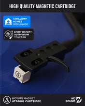 Load image into Gallery viewer, The Folio Record Player – A Bluetooth Turntable with Built-In Speakers and USB Recording (Blue) Refurbished
