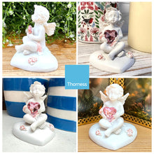 Load image into Gallery viewer, Cherub Angel | Garden grave ornament | Angel figurine | Angel ornaments for the home | Home decoration | Angel gift | Mini angel figure | 7cm (H) x 4cm (W) x 3cm (D)
