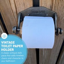 Load image into Gallery viewer, Wall-Mount Cast Iron Paper Holder – Rustic Vintage Bathroom Toilet Roll Holder
