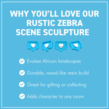 Load image into Gallery viewer, 𝗭𝗘𝗕𝗥𝗔 𝗦𝗖𝗘𝗡𝗘 Resin Sculpture Wood Effect Wildlife Home Décor
