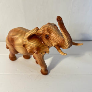 Free Standing Wood effect Masterful Elephant Decorative Ornament | Elephant Ornaments | Home Accessory Gift | Living Room | Wildlife Animal