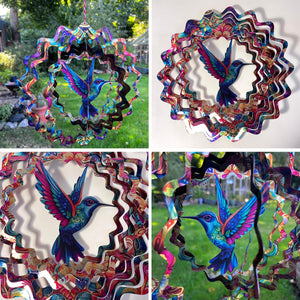 Vibrant Hummingbird Wind Spinner – Whimsical Garden & Outdoor Yard Décor