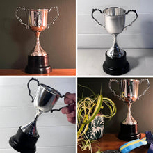 Load image into Gallery viewer, Elegant 18cm Silver Trophy Cup - Ideal Award for sports, competitions &amp; ceremonies
