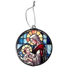 Load image into Gallery viewer, 3-Inch Virgin Mary Stained Glass Suncatcher | Beautiful Religious Window Decoration
