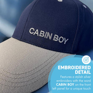 Cabin Boy Adjustable Navy Blue Baseball Cap, classic unisex cotton hat for casual, sports & outdoor wear