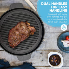 Load image into Gallery viewer, 𝟮𝟳𝗰𝗺 𝗡𝗢𝗡-𝗦𝗧𝗜𝗖𝗞 𝗖𝗔𝗦𝗧 𝗜𝗥𝗢𝗡 𝗚𝗥𝗜𝗟𝗟 𝗣𝗔𝗡 | Indoor &amp; Outdoor Cooking | Gas | Electric &amp; Induction Hob | Heavy Duty | Durable| Stovetop &amp; Oven Safe
