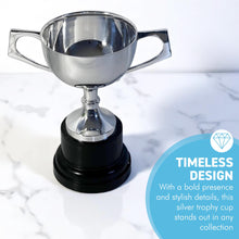 Load image into Gallery viewer, Elegant 9-inch (23cm) Silver Trophy Cup for Celebrating Achievements – Ideal Award for Sports, Competitions &amp; Ceremonies
