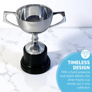 Elegant 9-inch (23cm) Silver Trophy Cup for Celebrating Achievements – Ideal Award for Sports, Competitions & Ceremonies
