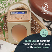 Load image into Gallery viewer, DAB, DAB+ Digital and FM Bluetooth radio | Battery and Mains Powered Portable DAB Radio | Majority Little Shelford | Bluetooth Connectivity, Dual Alarm, 15 Hours Playback and LED Display | Cream
