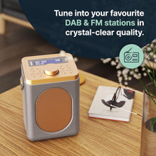 Load image into Gallery viewer, DAB, DAB+ Digital and FM Bluetooth radio | Battery and Mains Powered Portable DAB Radio | Majority Little Shelford | Bluetooth Connectivity, Dual Alarm, 15 Hours Playback and LED Display | Grey

