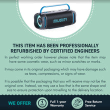 Load image into Gallery viewer, Refurbished Majority Move M4 70W Portable Bluetooth Speaker – IP67 Waterproof, 30-Hour Battery &amp; Party Lights
