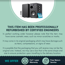 Load image into Gallery viewer, Refurbished Majority 𝗕𝗢𝗢𝗞𝗦𝗛𝗘𝗟𝗙 𝗣𝗔𝗦𝗦𝗜𝗩𝗘 𝗦𝗣𝗘𝗔𝗞𝗘𝗥𝗦 |Hi-Fi Stereo Speakers Pair for Tuners Hi-Fi systems with build in amplifiers | Stereo 2.0, 60W RMS | Solid Build and Compact Size D70X Passive BLACK
