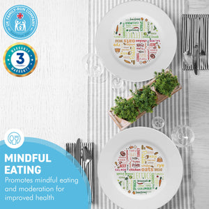 Pair of Colourful melamine PORTION CONTROL PLATE for Adults to Encourage Healthy Eating, Melamine Diet Plate Visually Divided for Slimming and Weight Loss | 100% Certified Food-Safe & BPA-Free Melamine