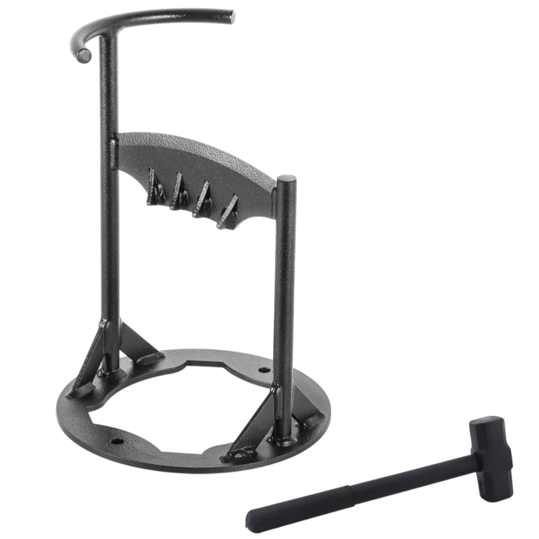 𝗖𝗔𝗦𝗧 𝗜𝗥𝗢𝗡 𝗟𝗢𝗚  𝗦𝗣𝗟𝗜𝗧𝗧𝗘𝗥 𝗪𝗜𝗧𝗛 𝗛𝗔𝗠𝗠𝗘𝗥 | 31cm (12”) (H) | Wood & Kindling Splitting Tool | Firewood Cutter with Pre-Drilled Base | Splitting Blade | Fireplace Decor