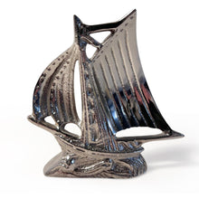 Load image into Gallery viewer, Nickel Galleon Ship Paperweight Ornament, Silver Nautical Decor for Desk, Elegant Home and Office Accessory
