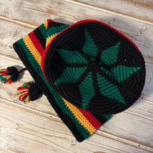 Load image into Gallery viewer, Baggy Rastafarian Rasta slouchy beanie hat
