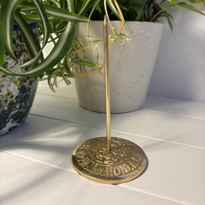 Solid Brass Receipt Spike Holder Vintage Bill Fork Paper Memo Organizer Retro